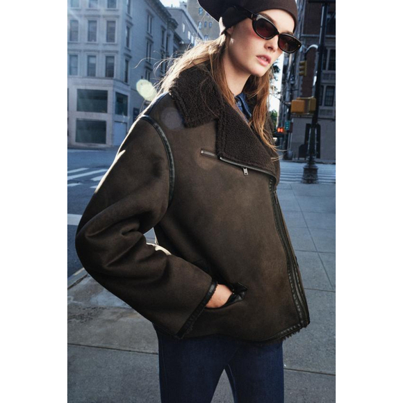 Zara Double Faced Jacket ZW Collection Size L NWT - Picture 2 of 10